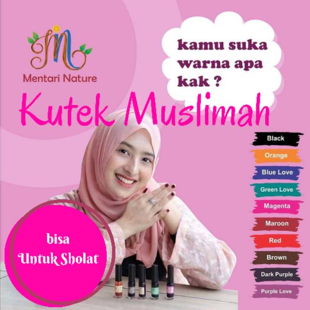 KUTEX HALAL  MENTARI NATURE Henna Kuku  Pacar Arab Kutek Cat  