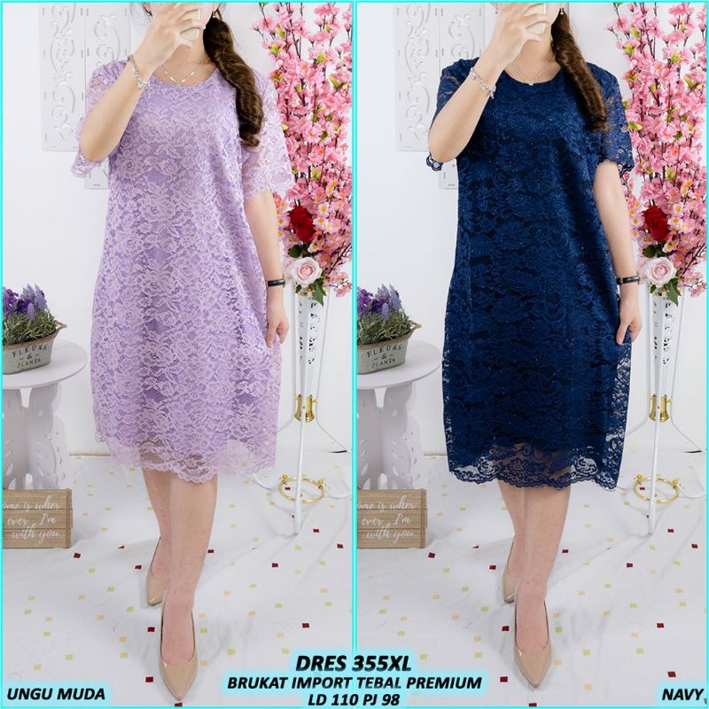 Dress Party Brukat JUMBO/ld 110 (ada 14 warna)