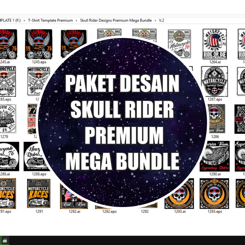 Skull Rider BIG BUNDLE 400+ Design - Vector Designs