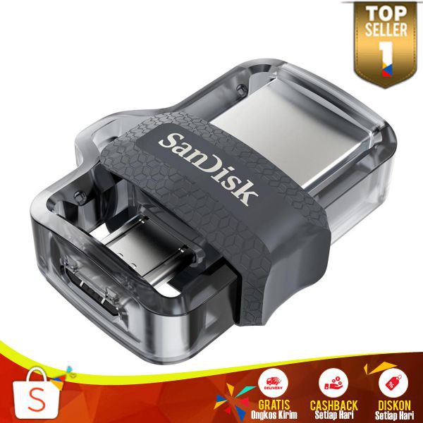 Sandisk Ultra Dual OTG SC 06 Flash Drive M3.0 Terdeteksi Otomatis Kecepatan Transfer Data Tinggi