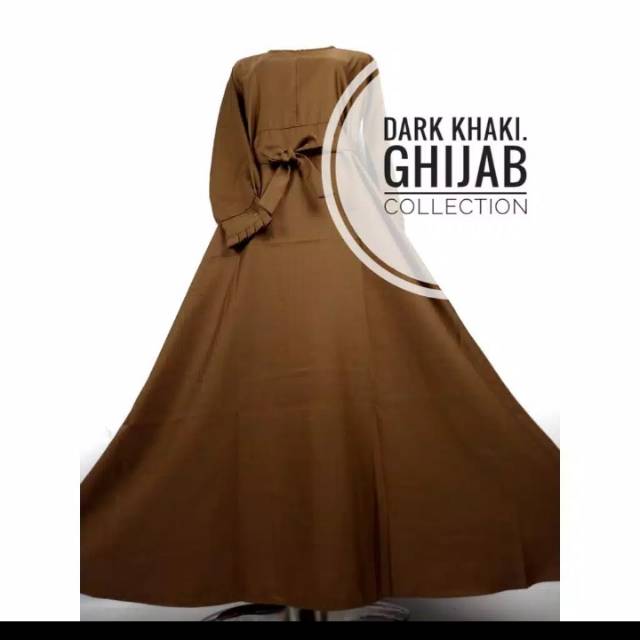 Gamis dark khaki PNS POLOS pemda kerja guru pdh