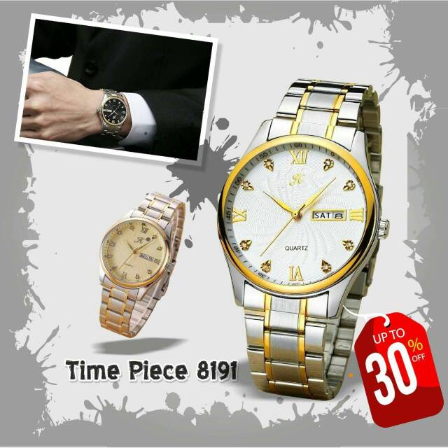 Jims Honey Timepiece 8191 intermetalic gold shell/white dial for ladies, jam tangan Jims Honey