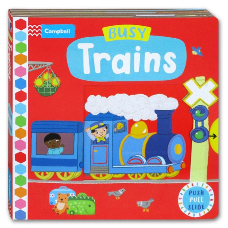 (BUSY-CAMPB-TRAIN) Busy Train - Push Pull Slide Board Book