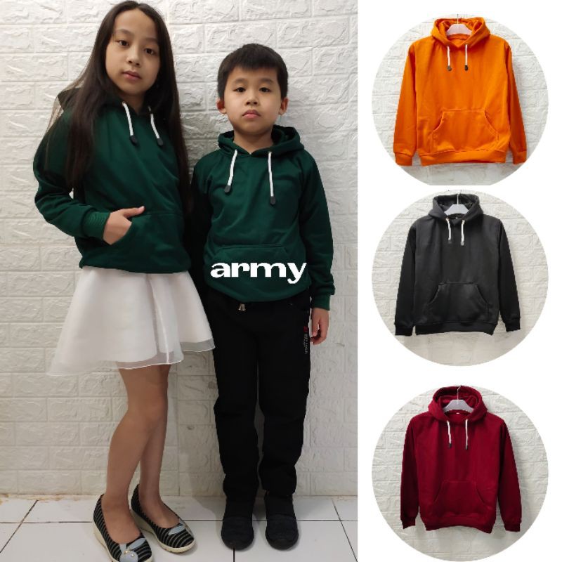 Sweater Hoodie Polos Anak Bahan Fleece