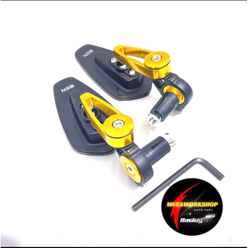 Spion Jalu Oval Plus Handgrip Domino Shark [Universal] Nmax,Aerox,Pcx,Vario,Beat,Mio Dll-Spion Oval Gold