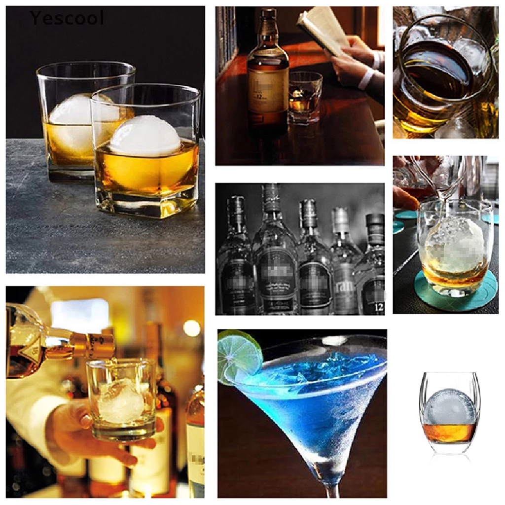 Yescool Cetakan Es Batu 4 Lubang Bahan Silikon Flexible Untuk Whiskeycocktail DIY