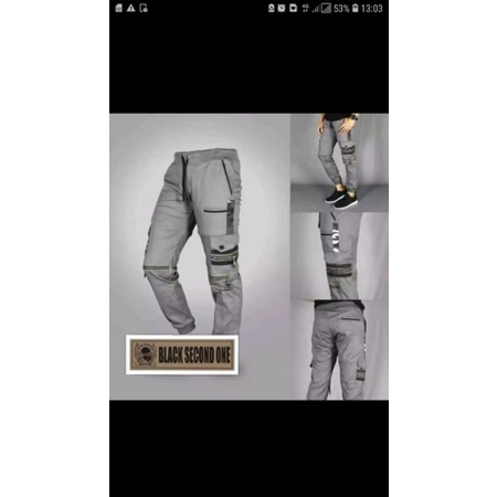 celana joger bikers peria terbaru joger Zipper samping cowo original black second termurah celana jo