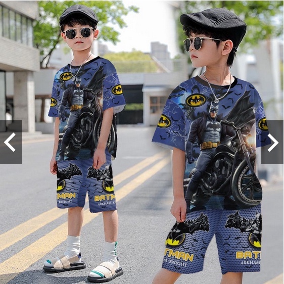 Setelan baju anak print Super hero / Set anak laki-laki usia 2-8 tahun MOTIF 2 Setelan baju Playset anak print Super hero