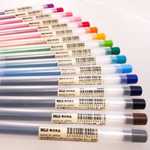 

Muji Knock Type Gel Ink Pen 0.3mm 0.5mm Pulpen Original Muji Jepang