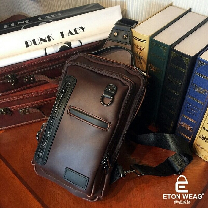 Tas Selempang Pria Import/Sling Bag Kulit/Tas Kulit Pria Import