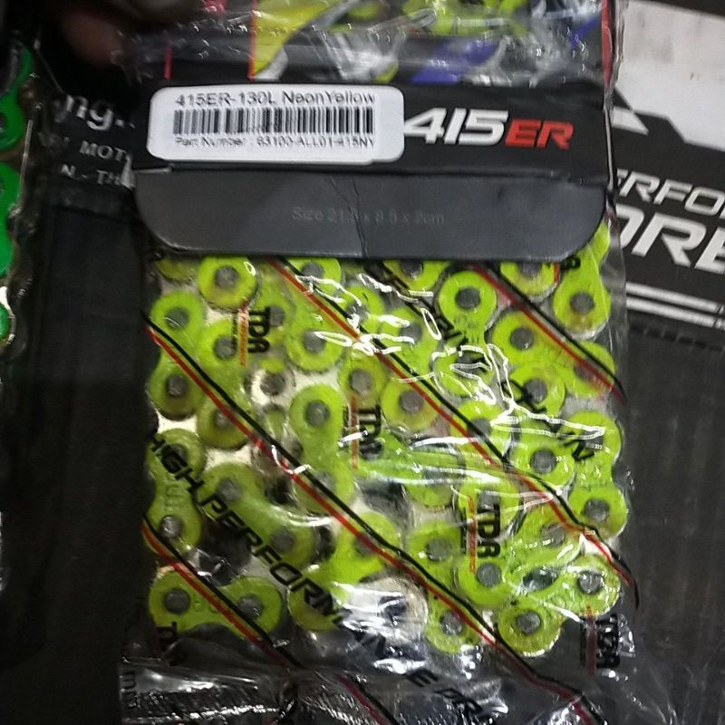 TDR RANTAI 415 ER - 130L COLOUR DRIVE CHAIN RED YELLOW GREEN BLUE JUPITER FU VIXION CB150R SATRIA SUPRA TIGER CB GL MEGAPRO