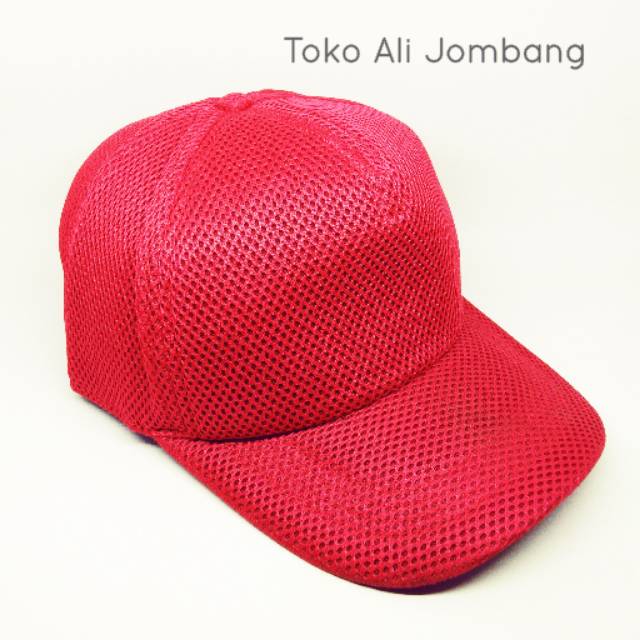 HARGA MERDEKA Topi Jaring Polos Merah
