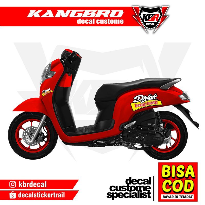 stiker scoopy striping scoopy  drink bengbeng 1 set depan belakang (kiri-kanan)