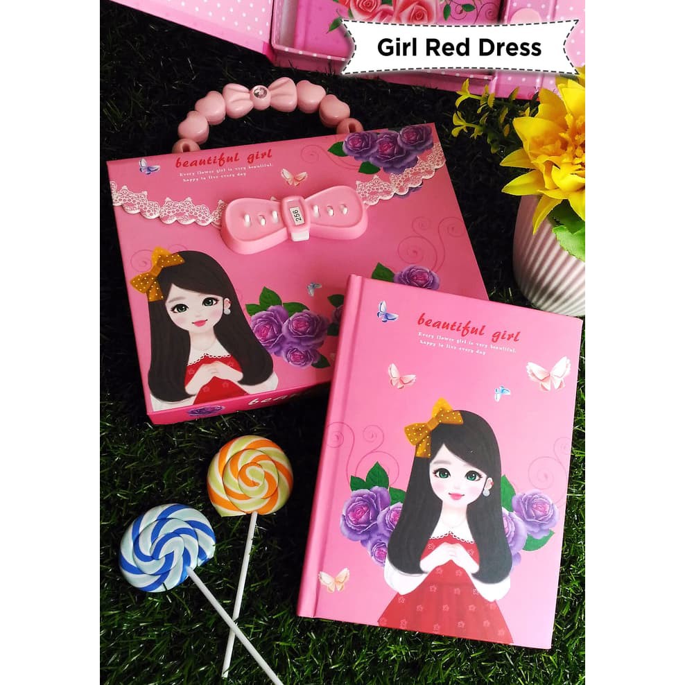

Buku Diary Kunci Password Tas Tenteng Besar - GIRL SERIES TB04011