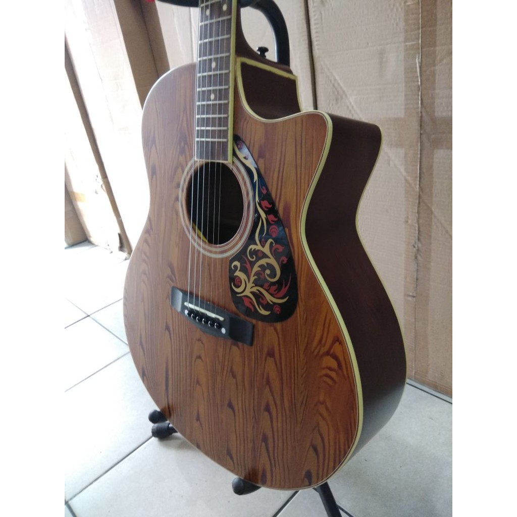 Gitar Akustik Jumbo Merk Cort Warna Coklat Doff Trusrod Cyprus Senar String Jakarta Murah