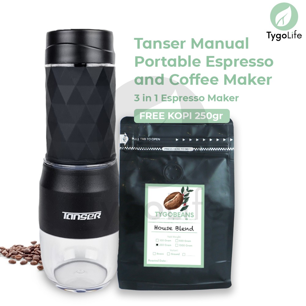 PAKET Biji Kopi + MOOCOO Espresso Coffee Maker Portable Manual mirip Staresso Minipresso Tygopresso