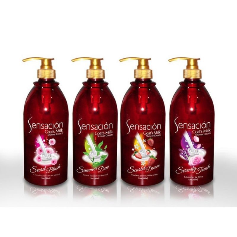 SENSACION SHOWER CREAM GOAT'S MILK 1000 ML / 1 LITER SABUN MANDI SUSU KAMBING PERAWATAN PEMUTIH
