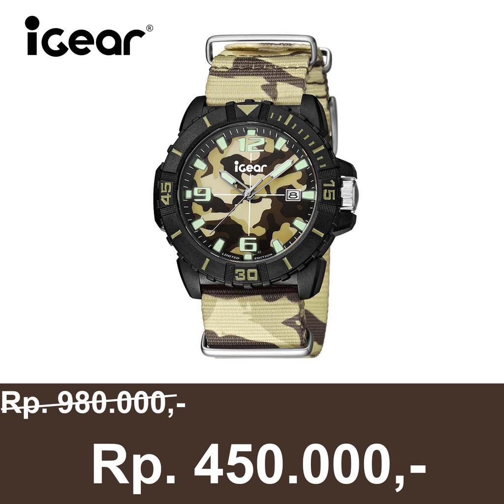 iGear i42-1745 Jam Tangan Pria Brown Khaki Camouflage Coklat Army