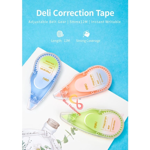 

DELI Tipex kertas 12m Correction tape tipx tip-ex tip-x tipe x