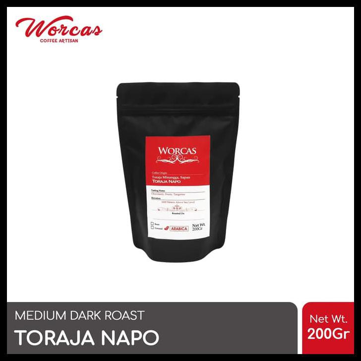 

9OV6 KOPI ARABICA TORAJA NAPO 200 GRAM (BIJI/BUBUK) | WORCAS COFFEE - KOPI BIJI I98H