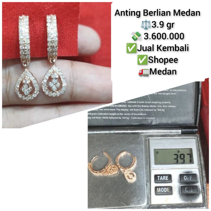 Anting Berlian Medan Asli