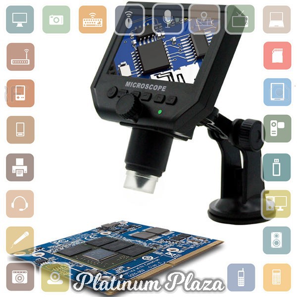 Andonstar Mikroskop Digital 3.6MP 600X dengan Monitor &amp; Suction Cup Stand - G600 - Black`TLXVO3-