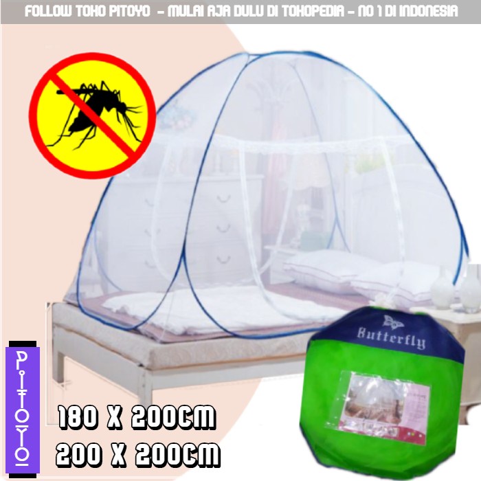 Kelambu Tenda Lipat Butterfly Klambu 180X200 200X200 Kelambu Tidur