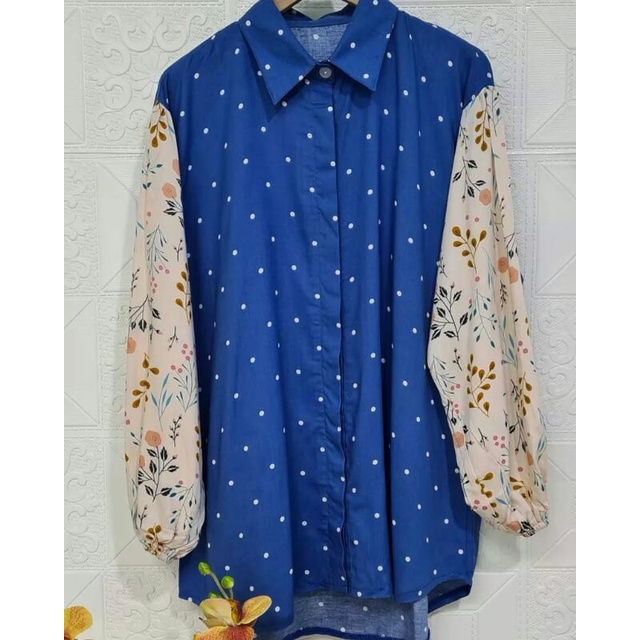 Blouse kemeja rayon variasi 2 motif kombinasi