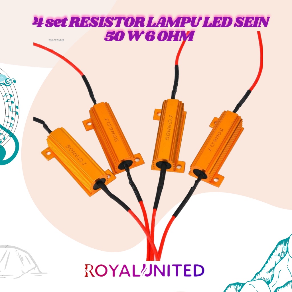 Resistor 50w 6 Ohm Rx24 Untuk Lampu Sein Led