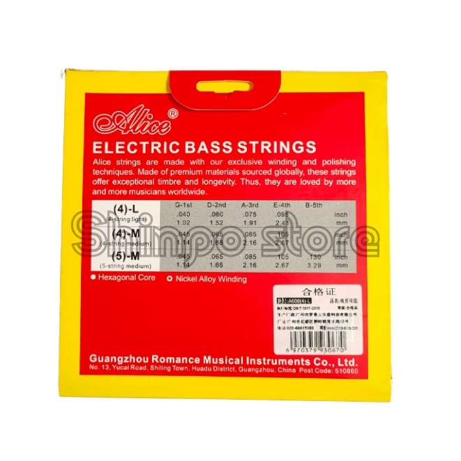 Senar Bass Alice A606 A608 String Bass Elektrik 4 String 0.40 Set Original