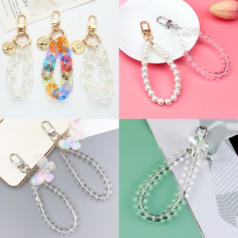 READY! Gantungan Strap Casing Hp [CHAIN / PEARLS] BISA DIPASANG SEMUA CASE HP KEYCHAIN KEY