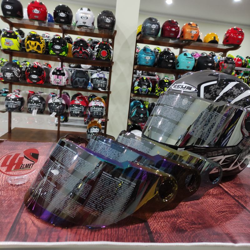 Flat visor Zeus 811 Iridium Blue Iridium silver, Iridium Gold, rainbow original, kaca helm zeus