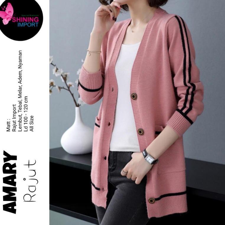Jaket rajut import tebal wanita korean style. Jaket kardigan halus amary [TW.25Au22ᶻ]