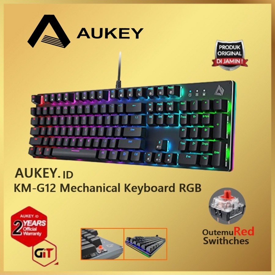 Aukey KM-G12 Keyboard Mechanical Gaming RGB G12 KMG12