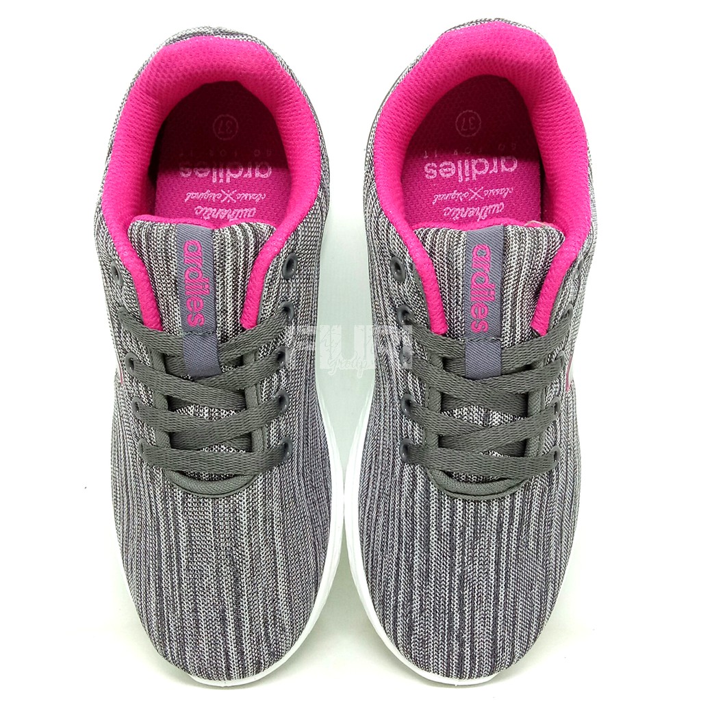 FIURI - ARDILES ORIGINAL - DRESROSA 37-40 GREY PINK - SEPATU KETS WANITA - SEPATU SNEAKERS WANITA - SEPATU OLAHRAGA SPORT WANITA - SEPATU CASUAL - SEPATU JOGGING LARI FITNESS GYM SENAM WANITA - SEPATU ANAK PEREMPUAN CEWEK-SEPATU SEKOLAH BERTALI SD SMP SMA