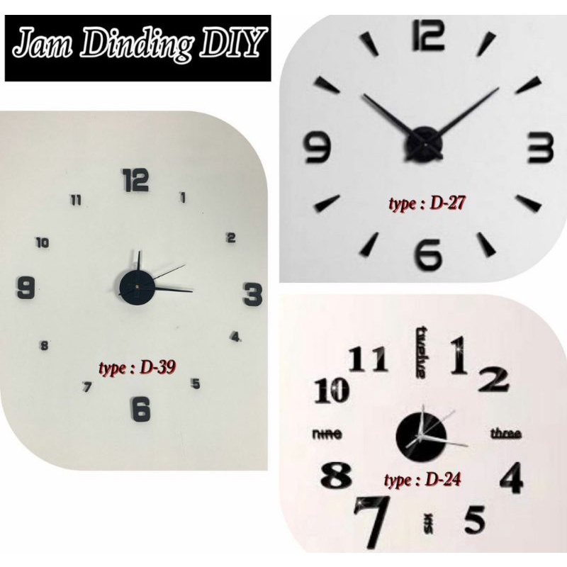 Jam Dinding DIY Giant Wall Clock 50-60cm