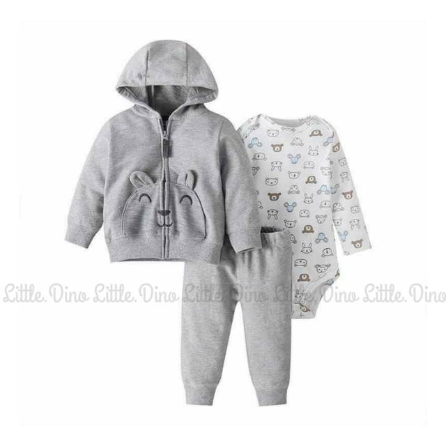 Baby Jaket  set 3pcs motif  Bear 6 24m Shopee Indonesia