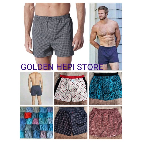 RENOMA Mens Underwear Cotton Woven Boxer Original / Korean Brand / Boxer Pria ( 3 Pcs ) Boleh di Mix