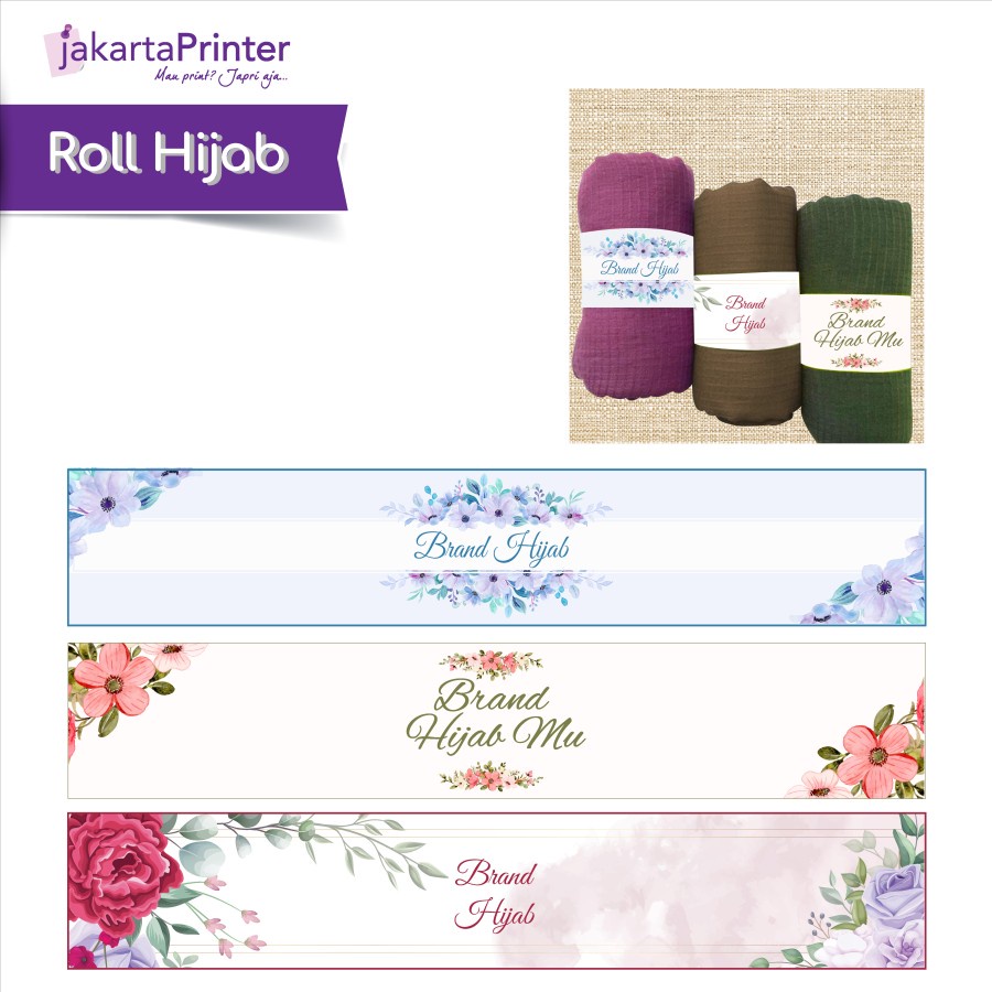 

CETAK ROLL HIJAB / CUSTOM LABEL PENGIKAT HIJAB