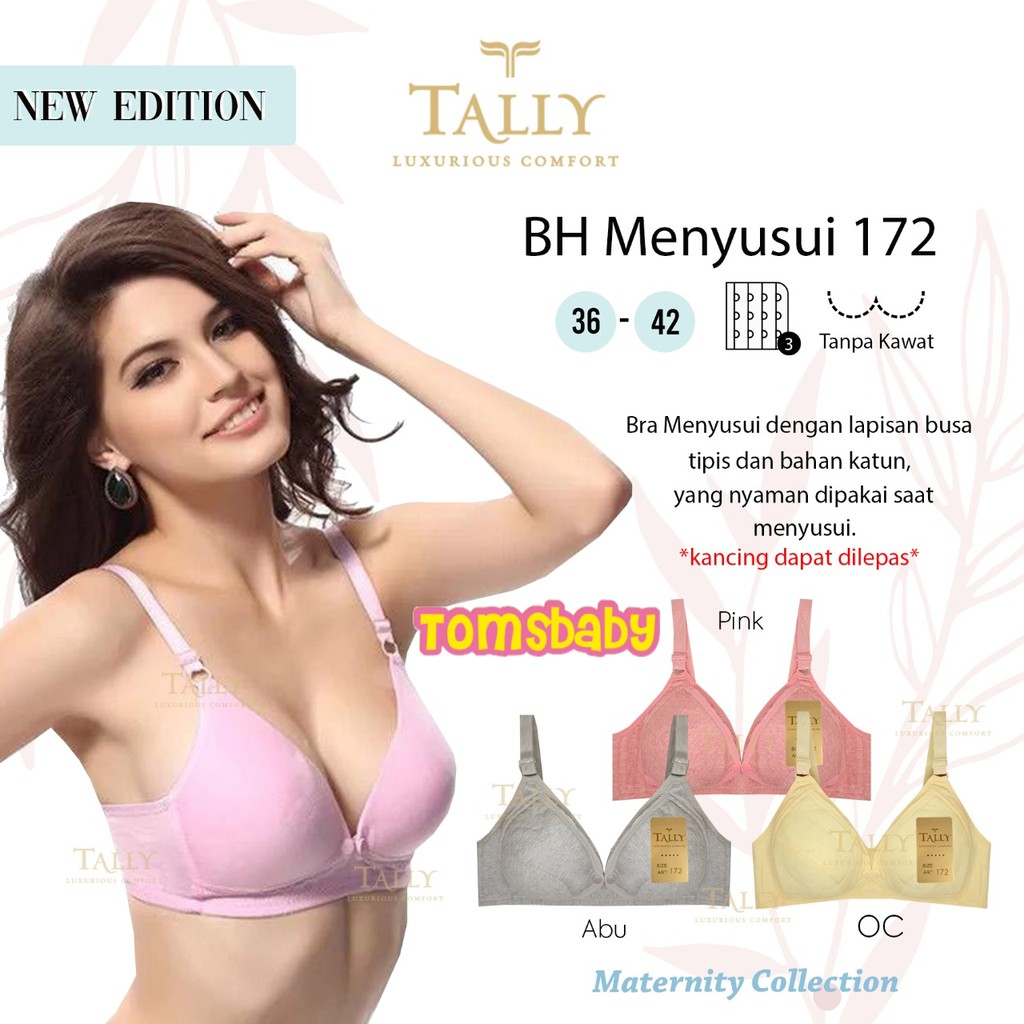 TALLY 1pcs Bra Menyusui Motif Busa Tipis Tanpa Kawat Nursing Bra Cup C / TALLY Bra 172