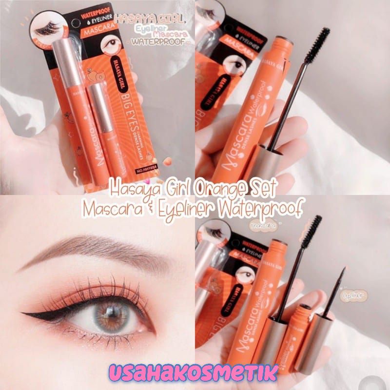 PAKET 2 IN 1 HASAYA GIRL MASCARA AND EYELINER PEACH NO. HH1054