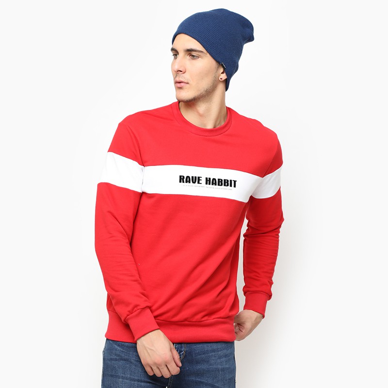 Rave Habbit Elgin Sweatshirt Pria - Red