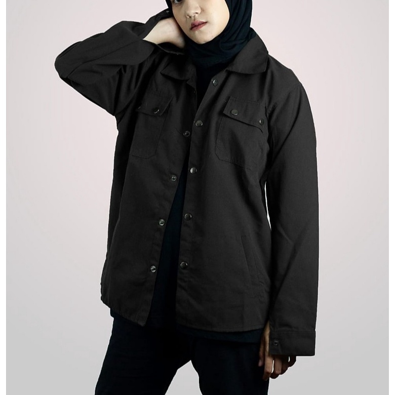 Kemeja Wanita Oversize Jaket Semi Parka Wanita Baby Canvas