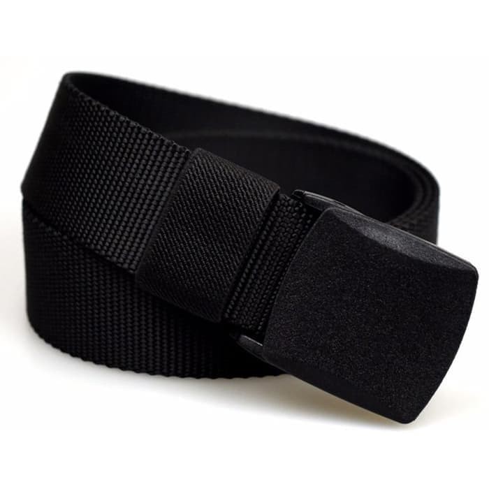 Tali Ikat Pinggang Hitam Anak Sekolah Sabuk Pria Anti Xray Canvas