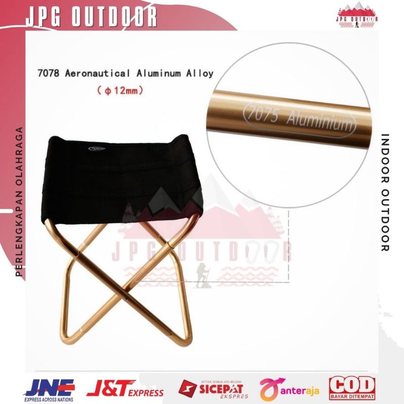 Kursi Lipat Outdoor Portable Mancing Camping Alumunium Folding Chair