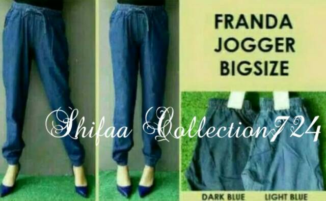 Celana Joger Jeans Panjang Wanita Bahan Soft Jeans , Ukuran Standar (BB 40-60 kg) dan Jumbo (BB 60-80 kg)