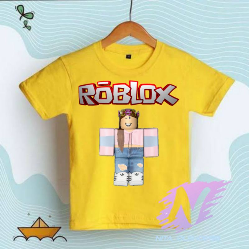 kaos anak minecraft roblox baju Minecraft girls kids