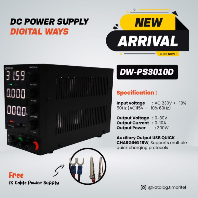 POWER SUPLY DIGITAL WAYS DW-PS3010D DC 30V/10A