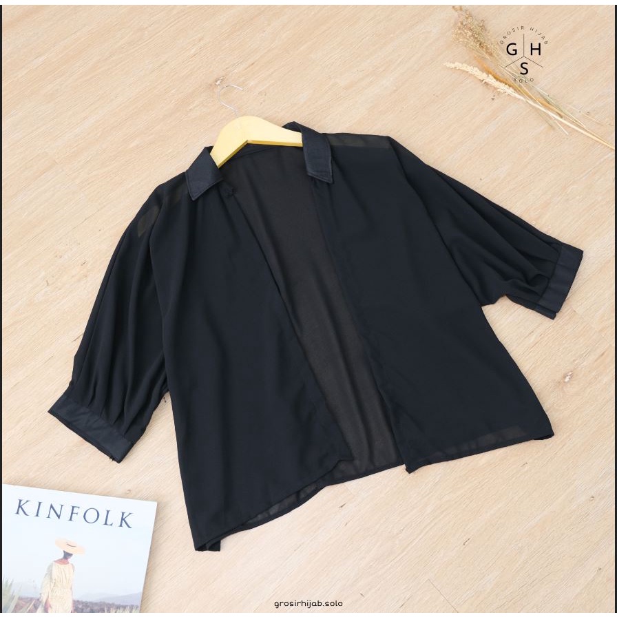 (AMD) CARDIGAN ZOLLA BATWING OUTER ATASAN WANITA CERUTI-CD ZOLLA HITAM