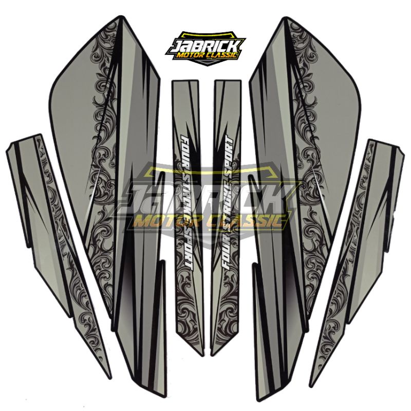 Lis Stiker Striping Honda GL Pro Max Variasi Batik Silver